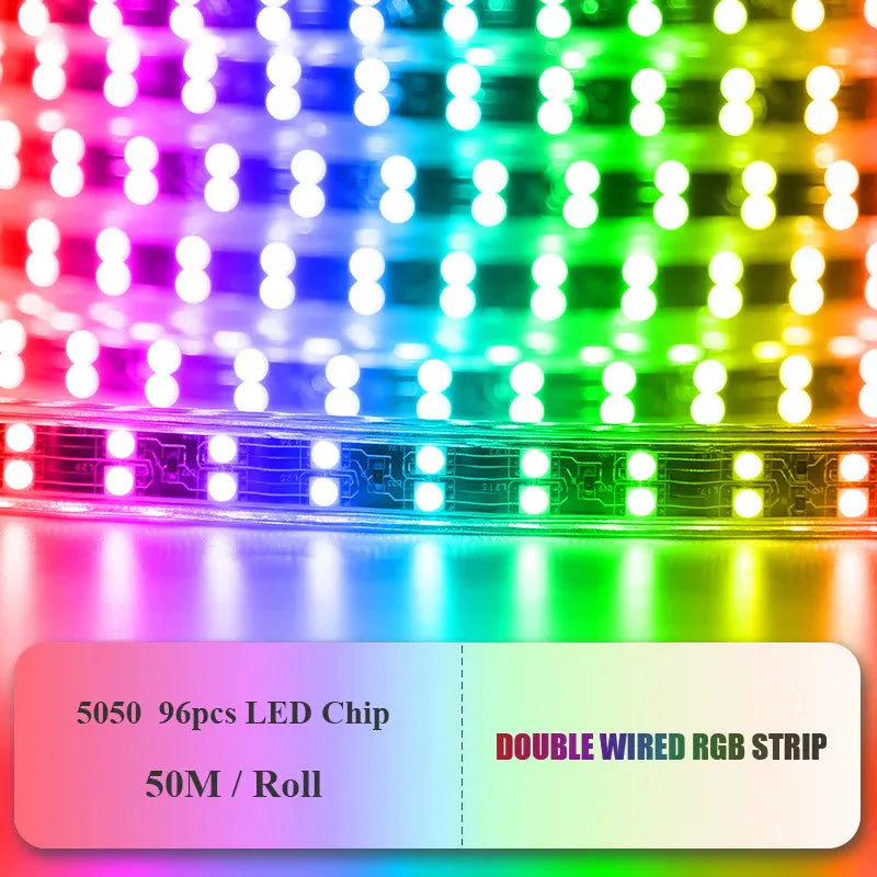 5050 RGB Led Strip Light 220V 120led/M Flexible Waterproof Led Lamp Alostoura lighting