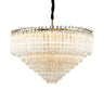 Golden Cone Chandelier Nordic Modern Household Fancy Lamp Shiny Crystal LED Light Luxury K9 Chandelier Alostoura lighting