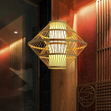 Rattan bamboo lamp for home dinging room cafe and restaurant Alostoura lighting