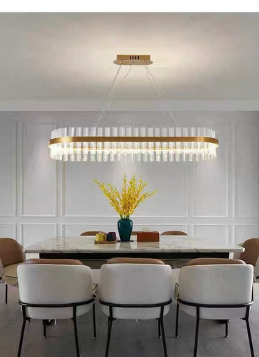 Modern Oval Crystal LED Chandelier 120cm