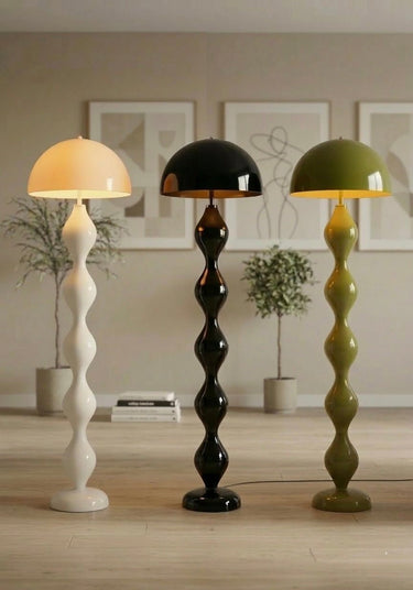 Sculptural Dome Floor Lamp white black olive green