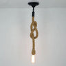 vintage hanging hemp rope pendant lights E27 chandelier Edison LED bulb ceiling light lamp Alostoura lighting