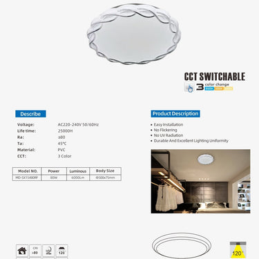 Wavy Edge LED Ceiling Light