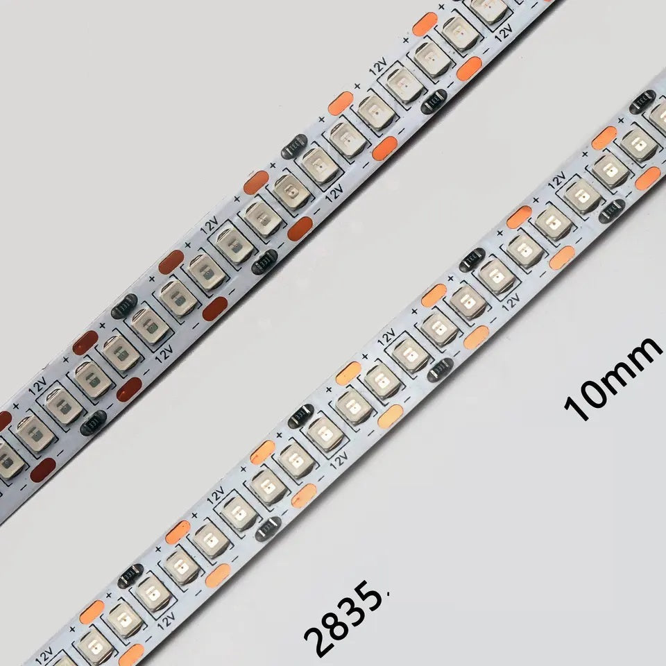 5Mtr 2835 Premium RED, BLUE,GREEN NON Waterproof Strip Light | 12VDC | IP 20 | PCB Width : 10MM Alostoura lighting