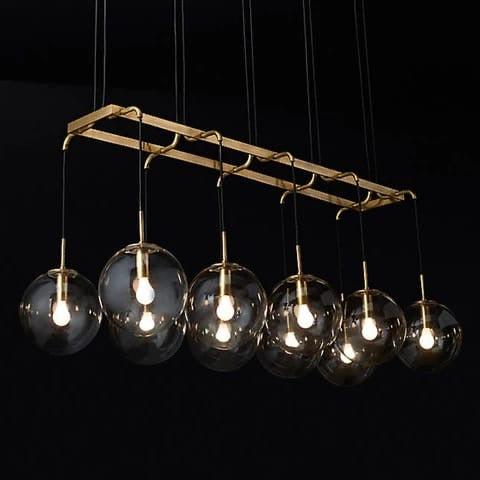 Modern iron and glass ball chandelier