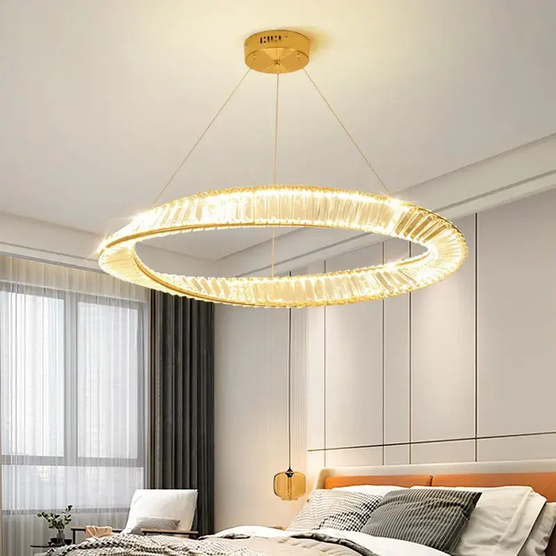 Modern Crystal Chandelier for Living Room Décor Modern Italian Design Ring Cristal Luster Dining Chandelier Indoor Lighting