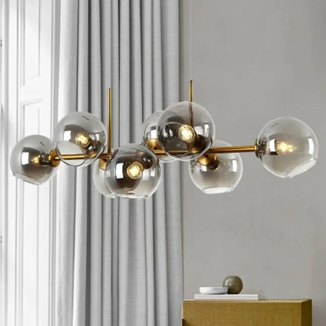 8 Heads Rectangular LED Pendant Light Magic Bean Molecular Bubble Living Room Glass Ball Chandelier Alostoura lighting