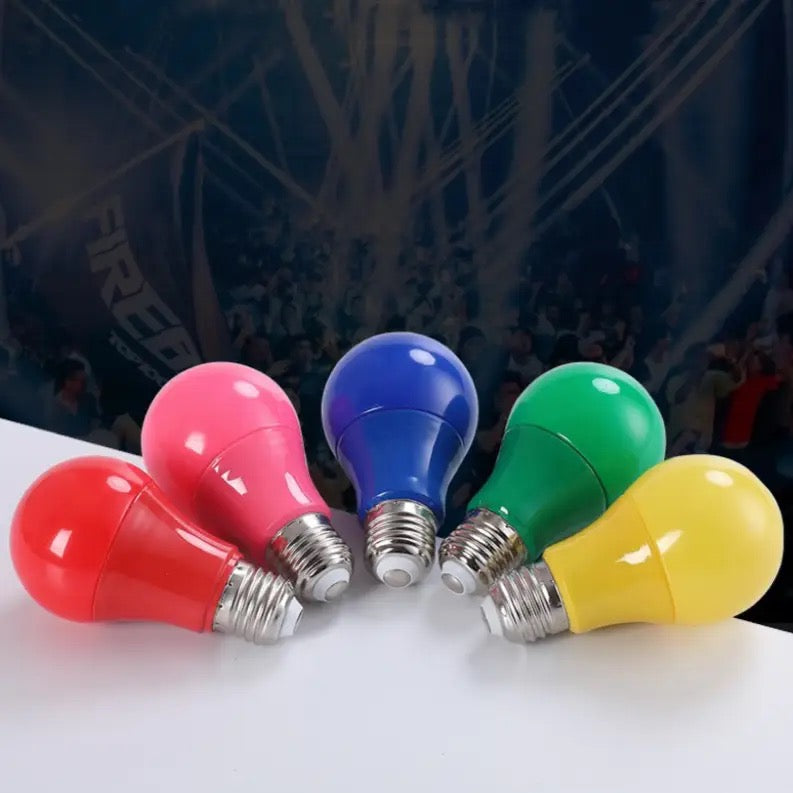 A60 Color Bulb e27 b22 led color lamp blue green 3W 5W 7W IC Linear light bulb christmas Holiday decoration bulb , LED-COLOR Alostoura lighting