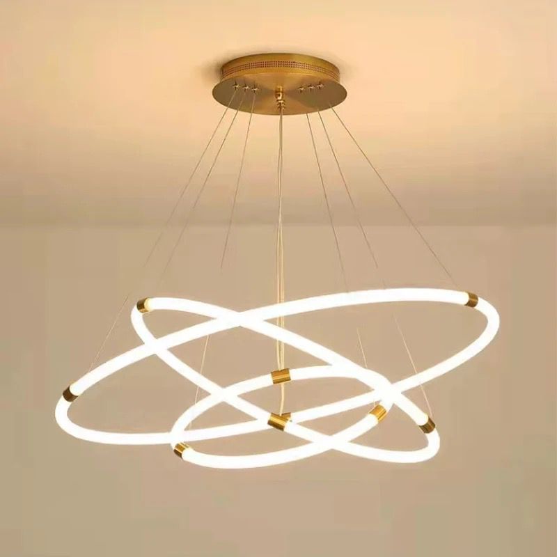 Acrylic LED Lamps Light Luxury Chandelier Living Room  Size CM/D20+40+60CM Alostoura lighting