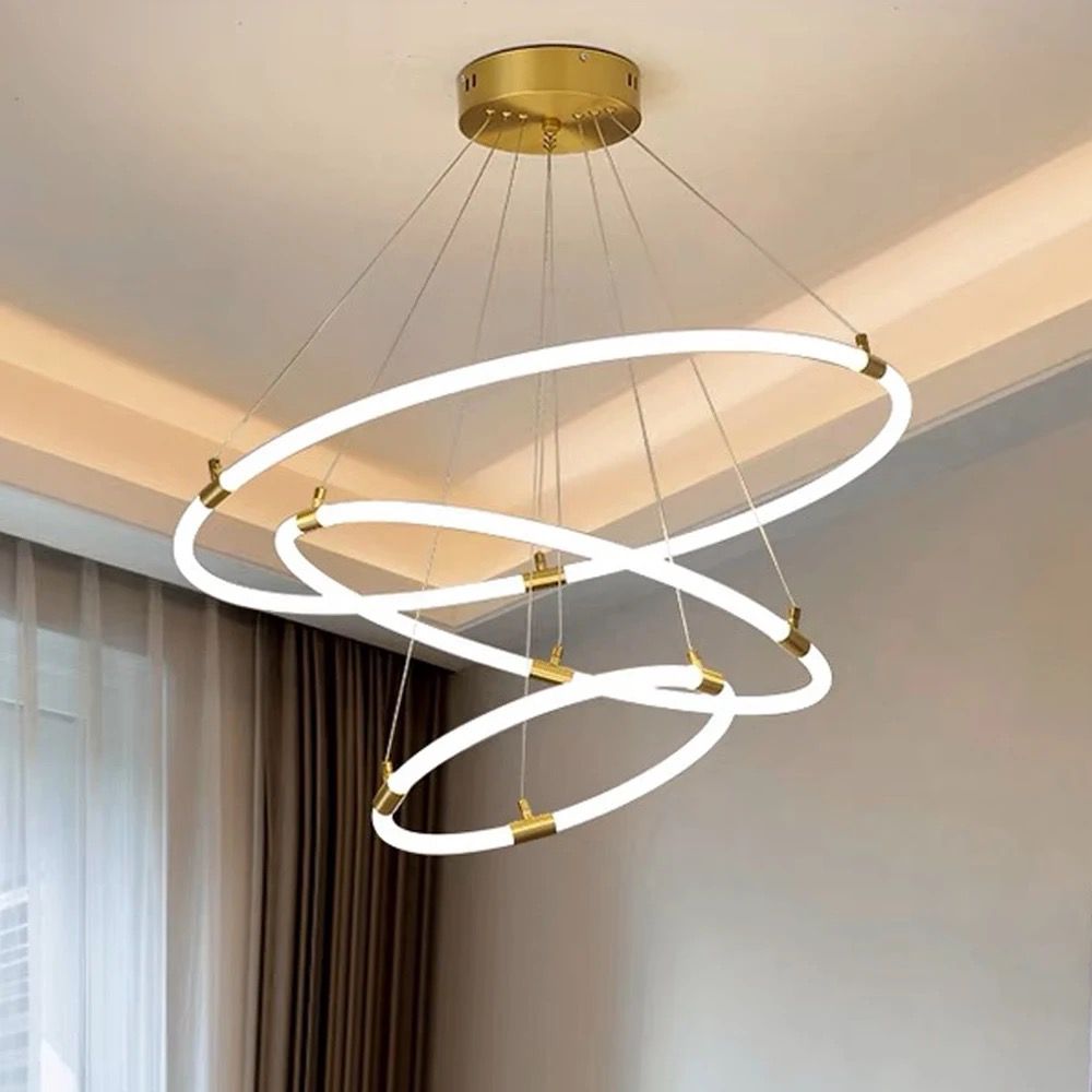 Acrylic LED Lamps Light Luxury Chandelier Living Room  Size CM/D20+40+60CM Alostoura lighting