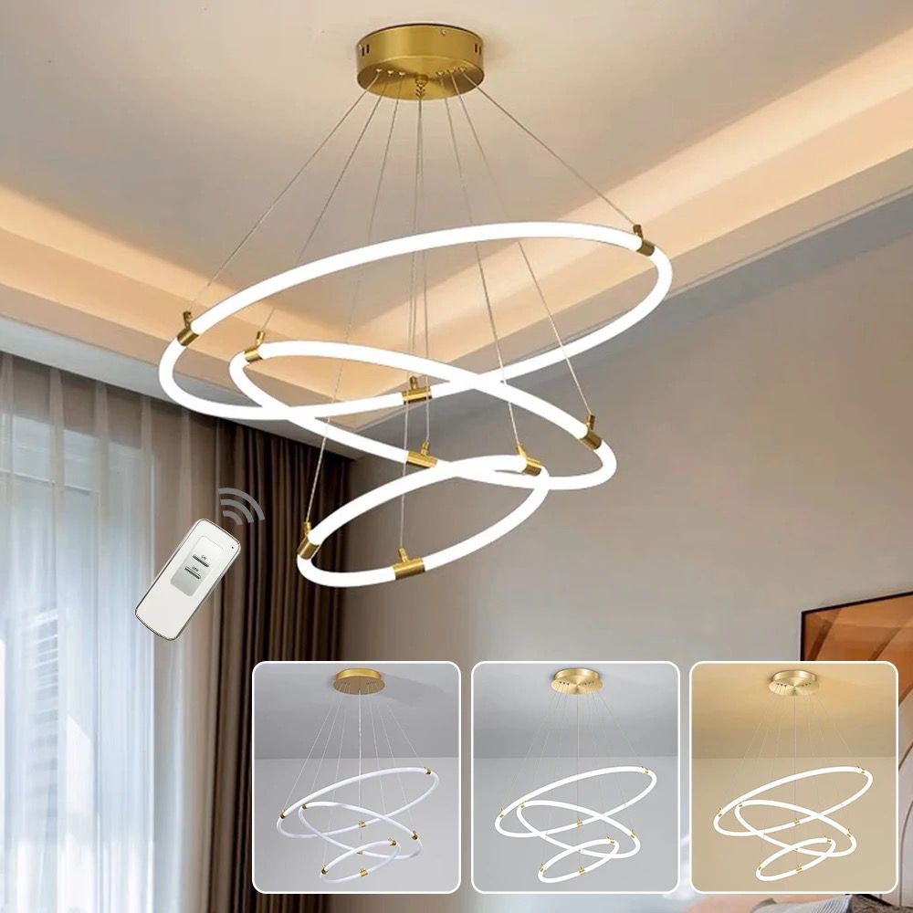 Acrylic LED Lamps Light Luxury Chandelier Living Room  Size CM/D20+40+60CM Alostoura lighting