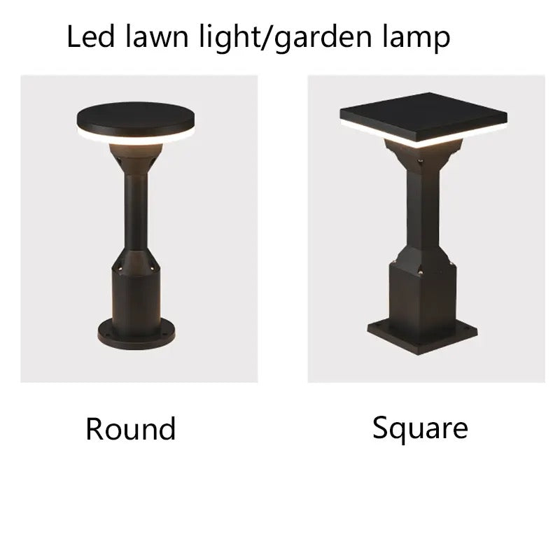 Aluminum Pathway Driveway Floor Lawn Landscape Lighting Stand Post Lawn Bollard Lamp Alostoura lighting