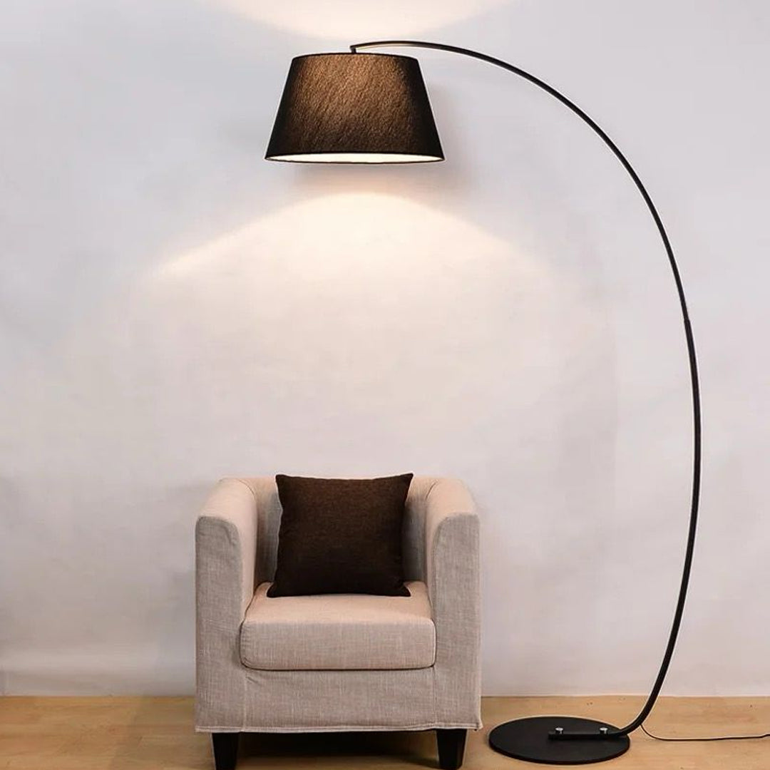 American Country Cloth Cover Arc Shape Floor Lamp For Home Hotel Decoration Alostoura lighting