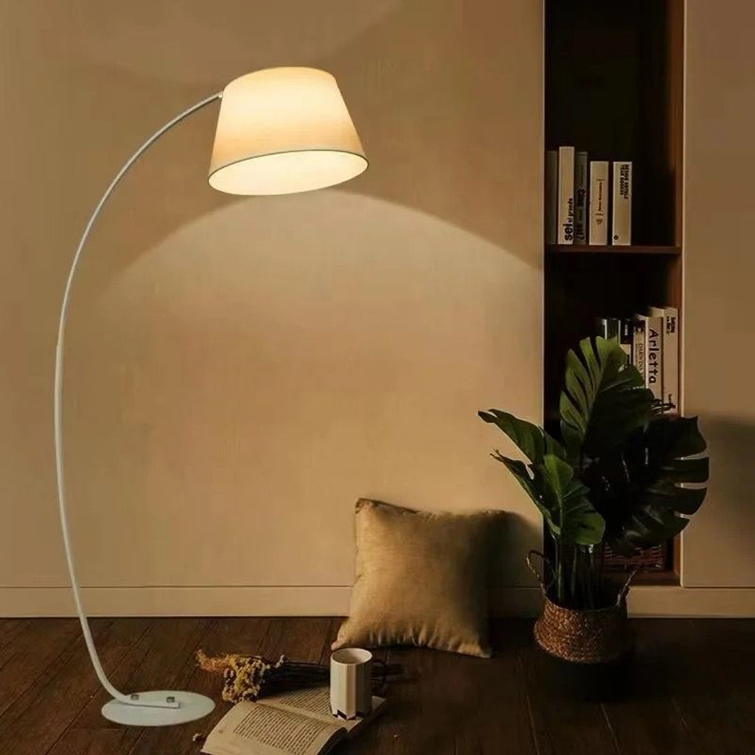 American Country Cloth Cover Arc Shape Floor Lamp For Home Hotel Decoration Alostoura lighting