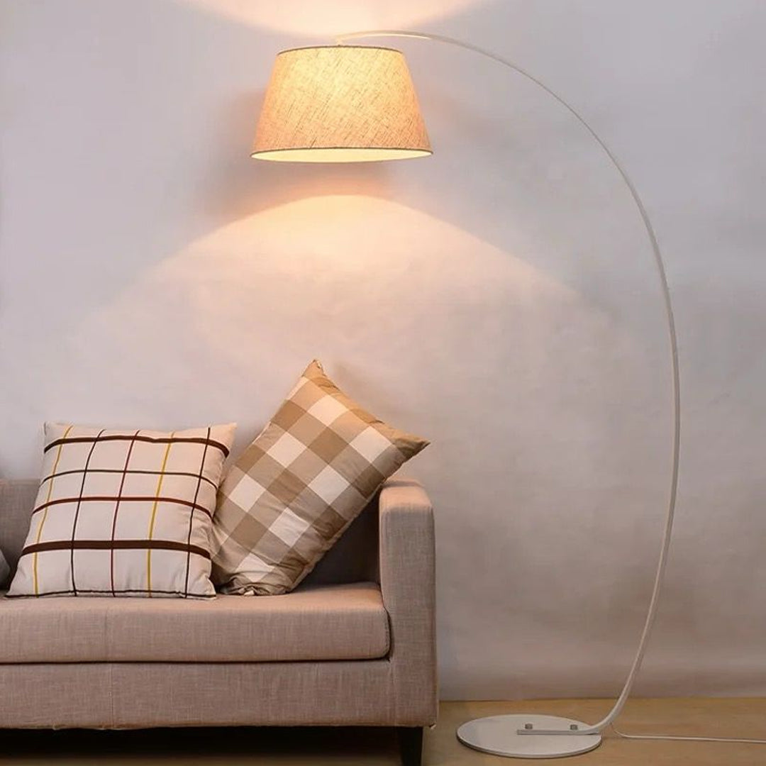 American Country Cloth Cover Arc Shape Floor Lamp For Home Hotel Decoration Alostoura lighting