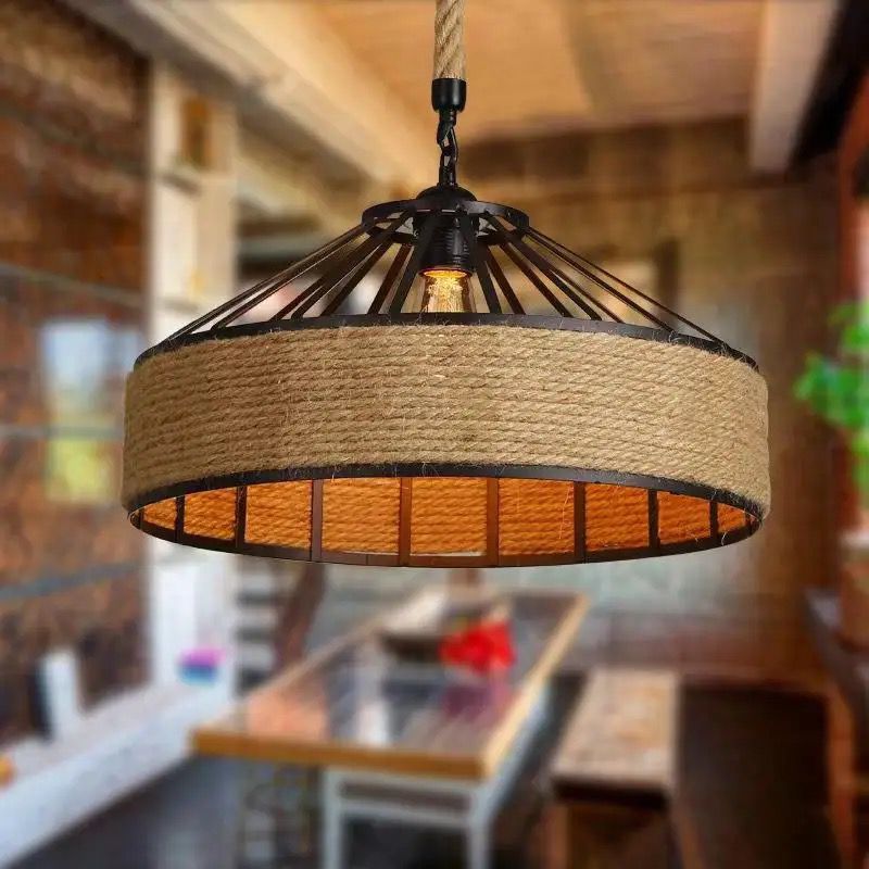 American Industry Style Chandelier E27 Pendant Lamp Iron Droplight for Restaurant Alostoura lighting