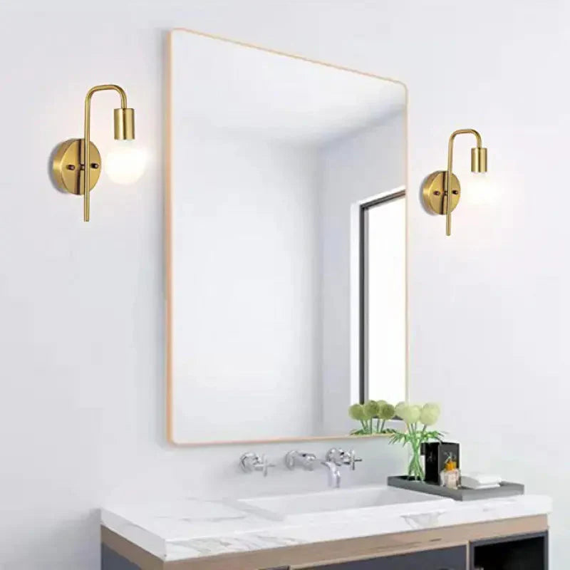 American minimalist black and gold bedroom bedside wall lamp creative living room background wall light Alostoura lighting