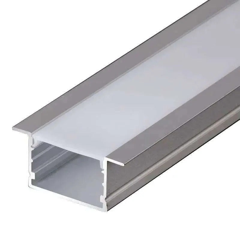 2 Meter Recessed Aluminium LED Profile with Flange. (LED Excluded)