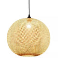Bamboo Pendant Light fixtures Handwoven Light Pendant Round Bamboo Lampshade Alostoura lighting