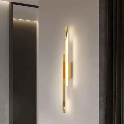 Beautiful Gold and Black Color long pole Wall Light Alostoura lighting