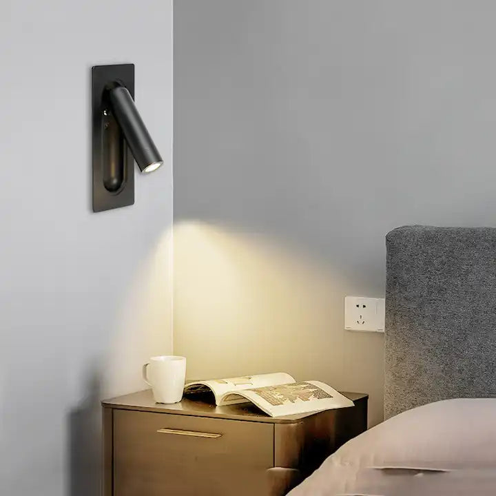 Bedside Wall Lamp Rotatable Bedroom Decoration Spot Lamp Indoor Recessed Wall Sconce Lamp With Button Switch Alostoura lighting