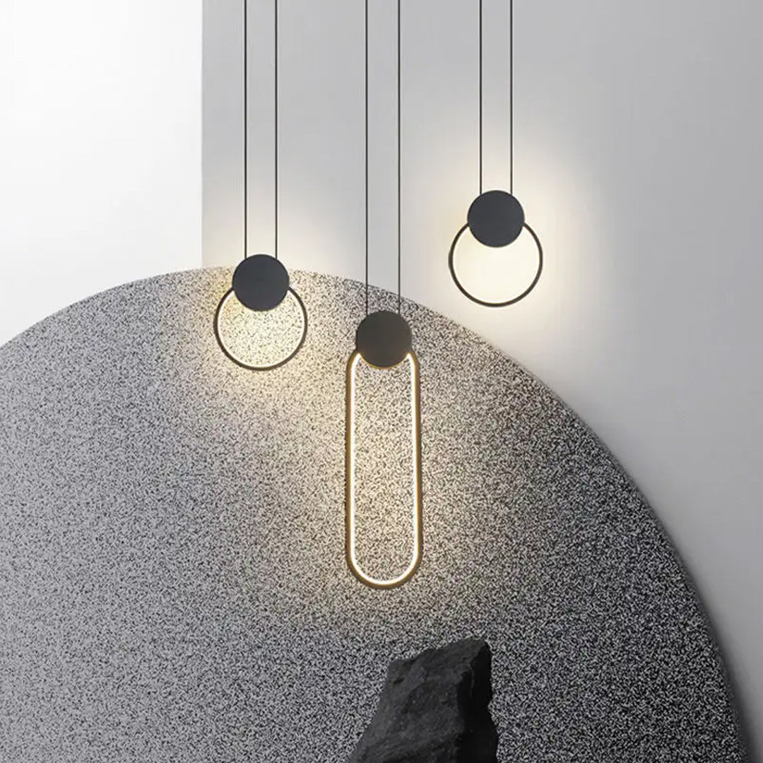 Black Drop Pendant Lamps Warm White Alostoura lighting