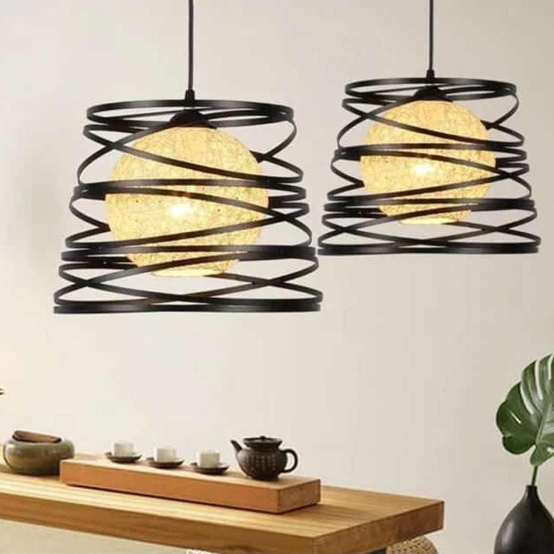 Brief Black Metal Pendant Light E27 Decorative Alostoura lighting