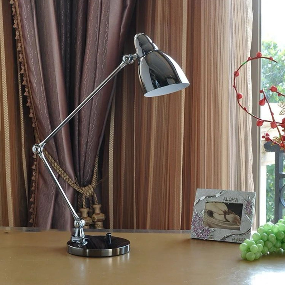 Classic Foldable and Retractable Long Arm Desk Light folding office iron metal table lamp creative study reading desk lamps Alostoura lighting