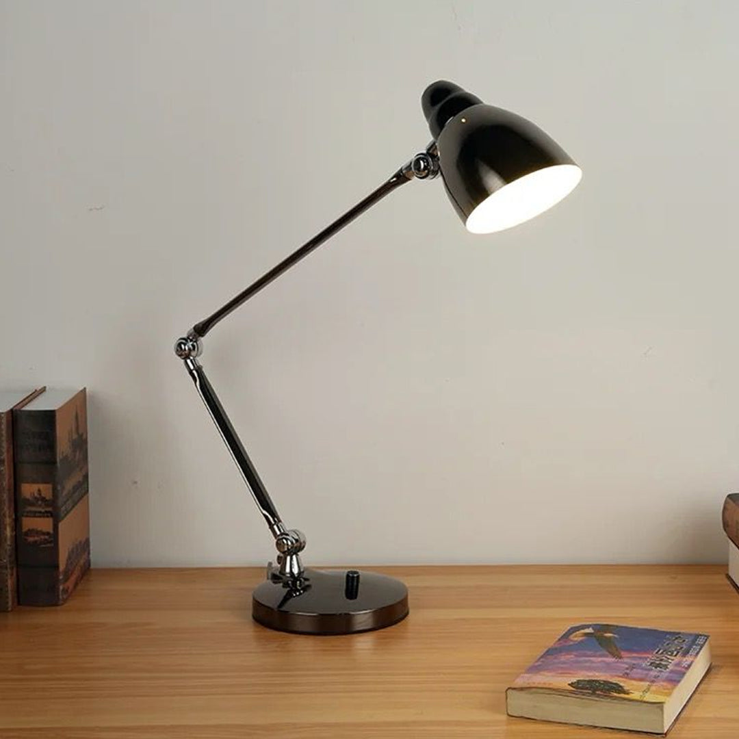 Classic Foldable and Retractable Long Arm Desk Light folding office iron metal table lamp creative study reading desk lamps Alostoura lighting