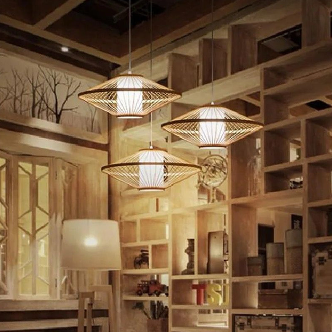 Decor lamps bamboo Bedroom Living Room Ceiling Chandelier   Bamboo Lamp handmade Alostoura lighting