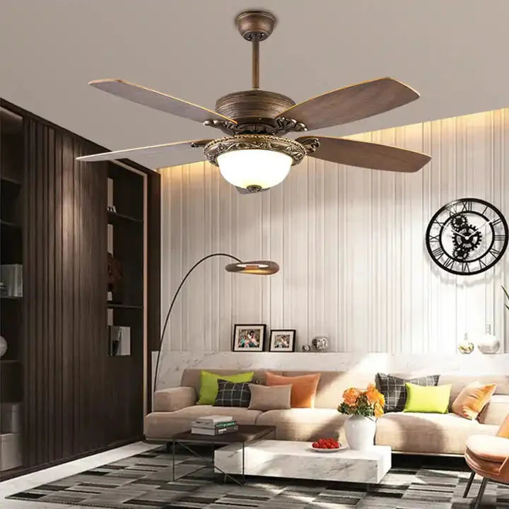 Designer 52 inch decorative ceiling fans smart DC led ceiling fan light remote control blades led ceiling fan Alostoura lighting