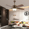 Designer 52 inch decorative ceiling fans smart DC led ceiling fan light remote control blades led ceiling fan Alostoura lighting