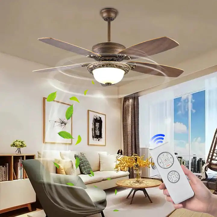 Designer 52 inch decorative ceiling fans smart DC led ceiling fan light remote control blades led ceiling fan Alostoura lighting