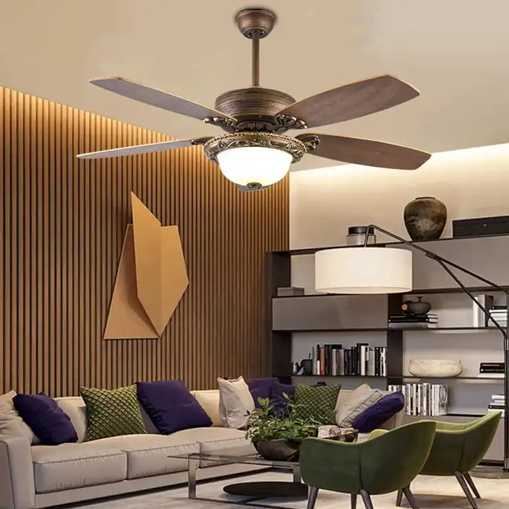 Designer 52 inch decorative ceiling fans smart DC led ceiling fan light remote control blades led ceiling fan Alostoura lighting