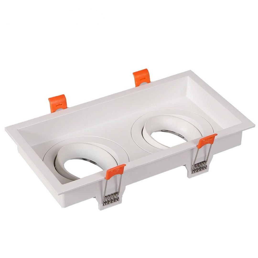 Die Cast Downlight Aluminium Housing Double Square 360 Degree MR16 Spot Light Frame Alostoura lighting