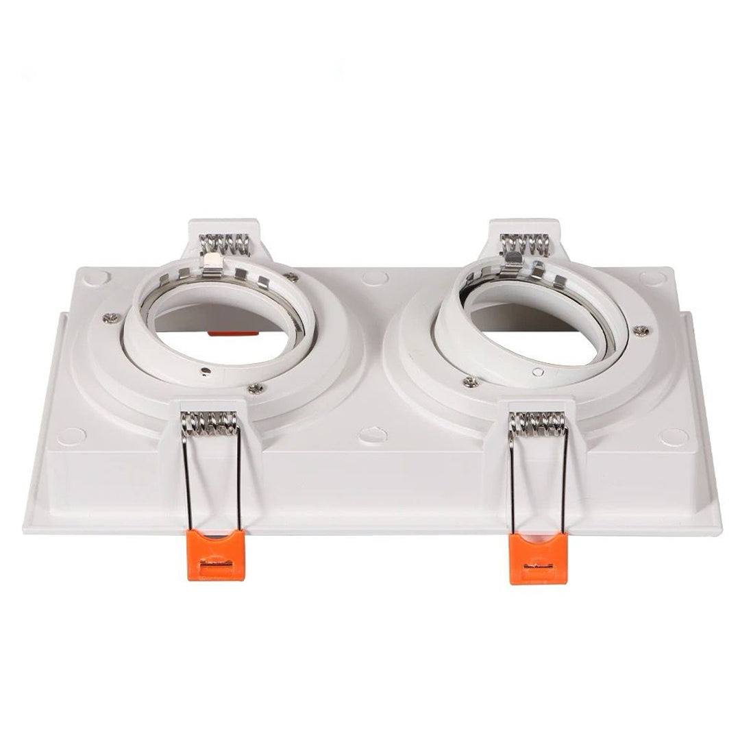 Die Cast Downlight Aluminium Housing Double Square 360 Degree MR16 Spot Light Frame Alostoura lighting