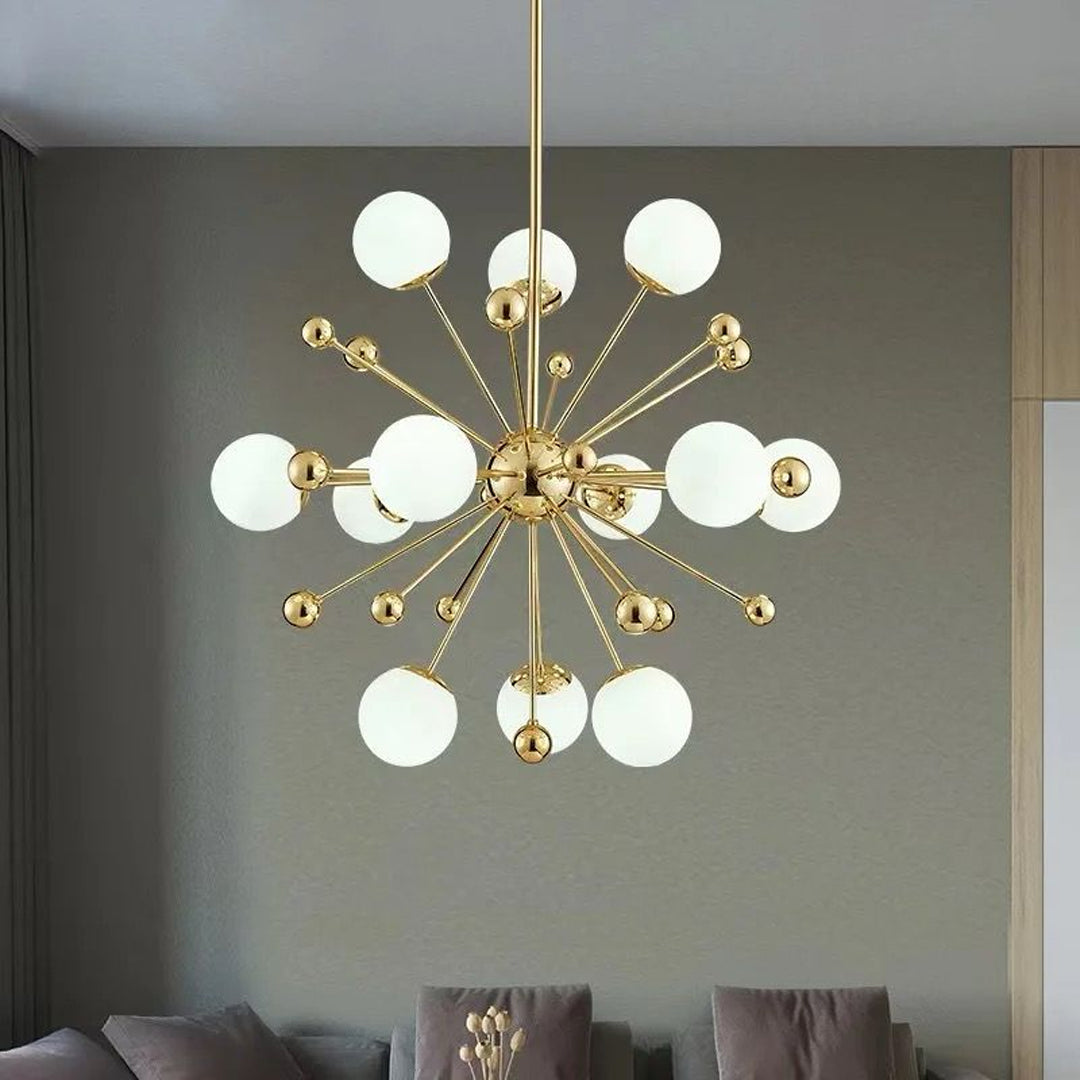 Dining Room Living Room Bedroom Kitchen Decorative Copper Large Minimalist Gold Nordic Modern White Glass Ball Pendant Light Alostoura lighting