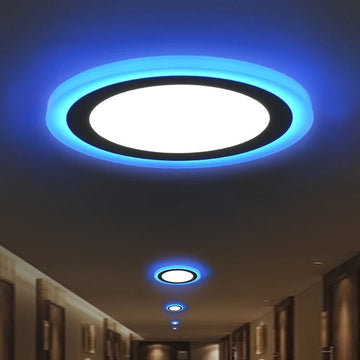 Downlight Dual Color Panel Small LED Ceiling Blue & White Light Ultra Thin Alostoura lighting