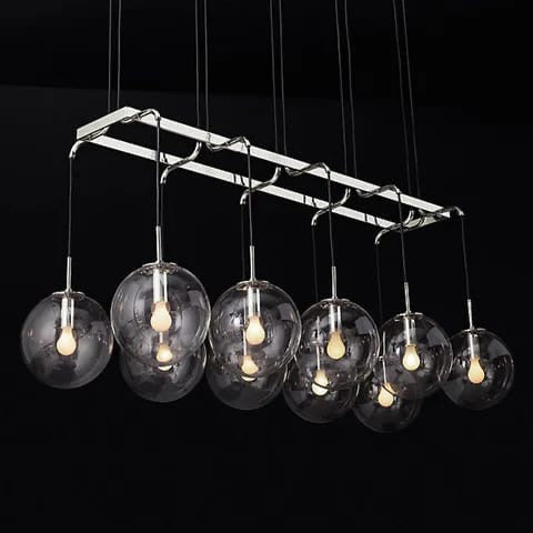 Modern iron and glass ball chandelier