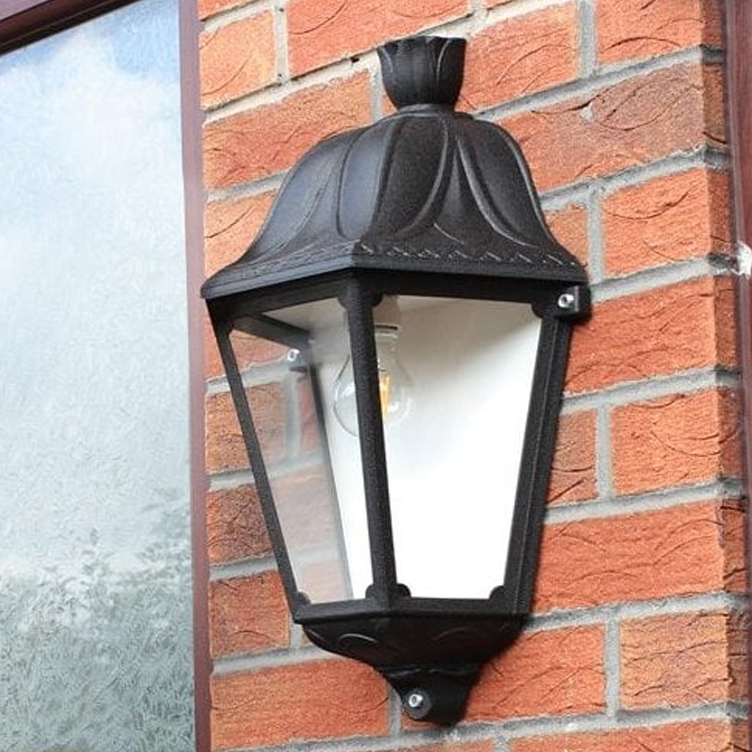 FUMAGALLI Daria E27 Half Wall Lantern Black Alostoura lighting