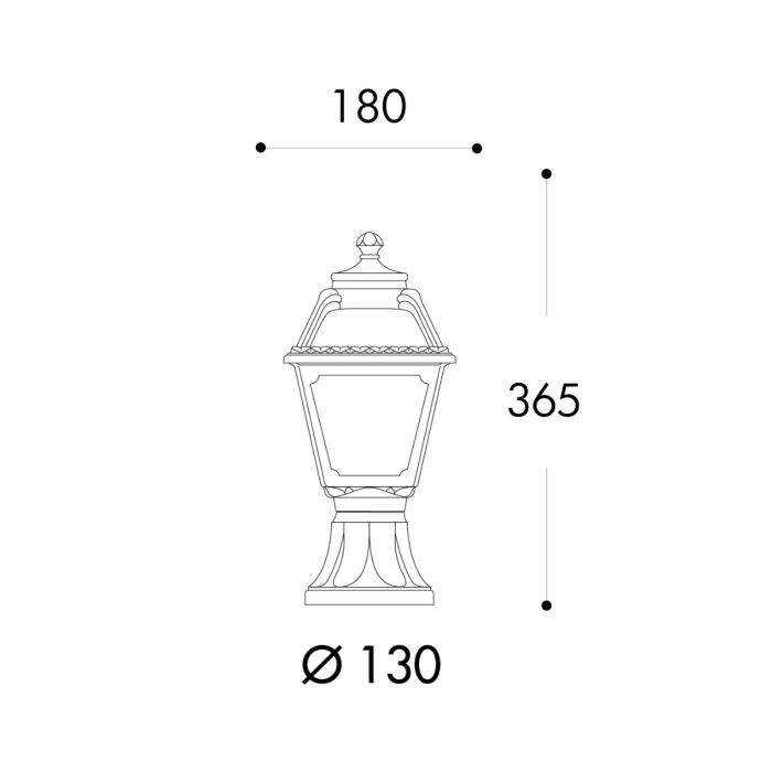 FUMAGALLI Mikrolot Saba E27 Black Post /Pillar Top Lantern Alostoura lighting