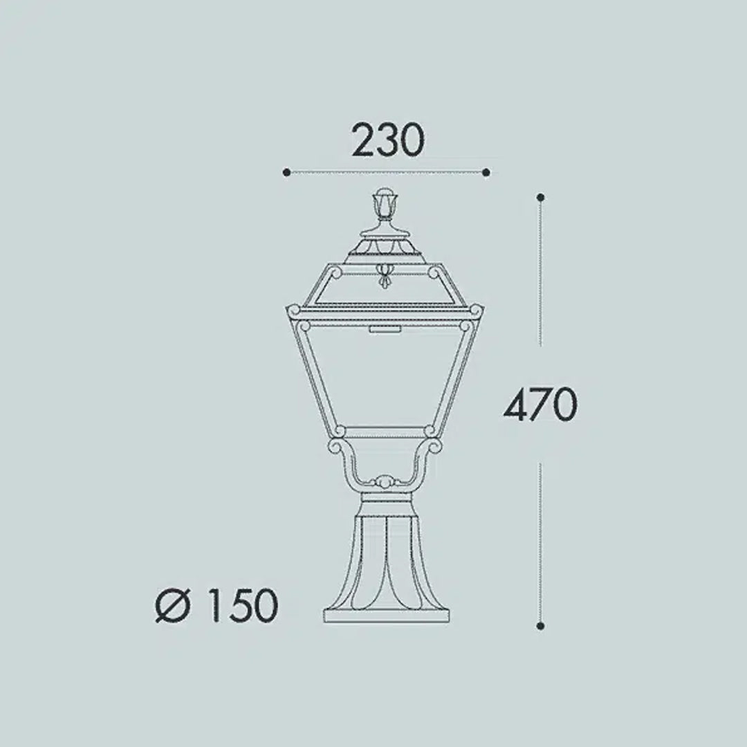 FUMAGALLI Minilot Golia E27 Black Post /Pillar Top Lantern Alostoura lighting