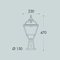 FUMAGALLI Minilot Golia E27 Black Post /Pillar Top Lantern Alostoura lighting