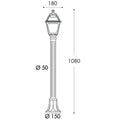 FUMAGALLI Mizar Mary 1080mm Post Light Alostoura lighting