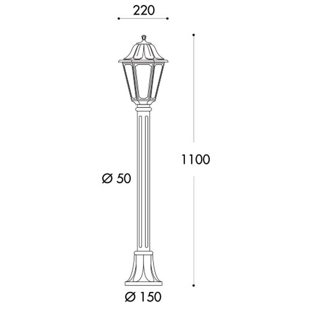 FUMAGALLI Mizar Saba E27 1100mm Post Light Alostoura lighting