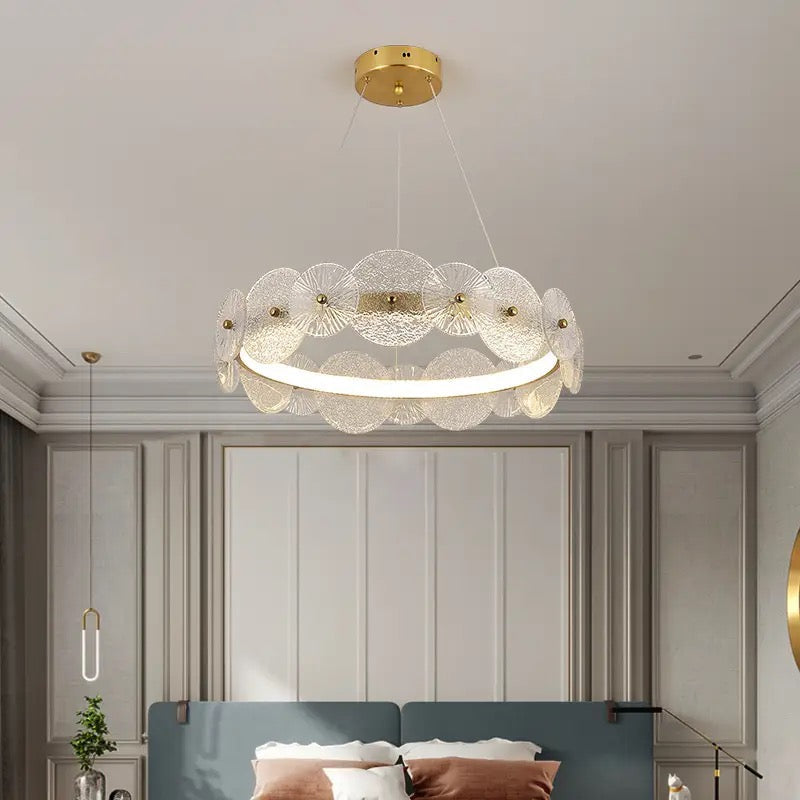 French design nordic gold flower pendant light lighting dining room bedroom ceiling luxury led glass modern crystal chandeliers Alostoura lighting