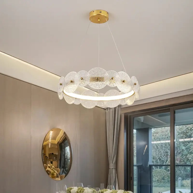 French design nordic gold flower pendant light lighting dining room bedroom ceiling luxury led glass modern crystal chandeliers Alostoura lighting