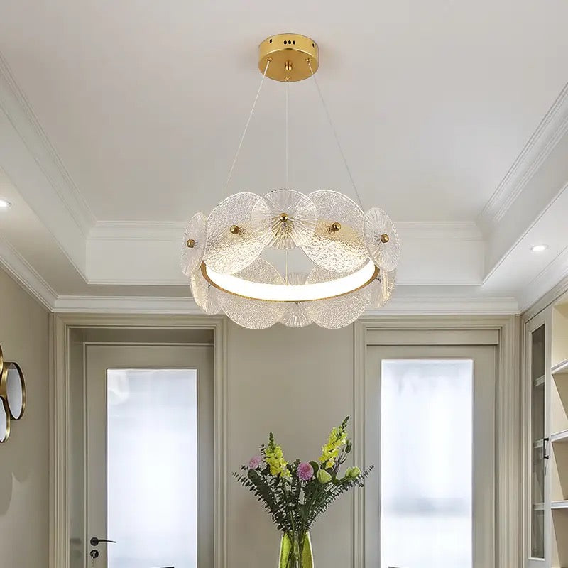 French design nordic gold flower pendant light lighting dining room bedroom ceiling luxury led glass modern crystal chandeliers Alostoura lighting