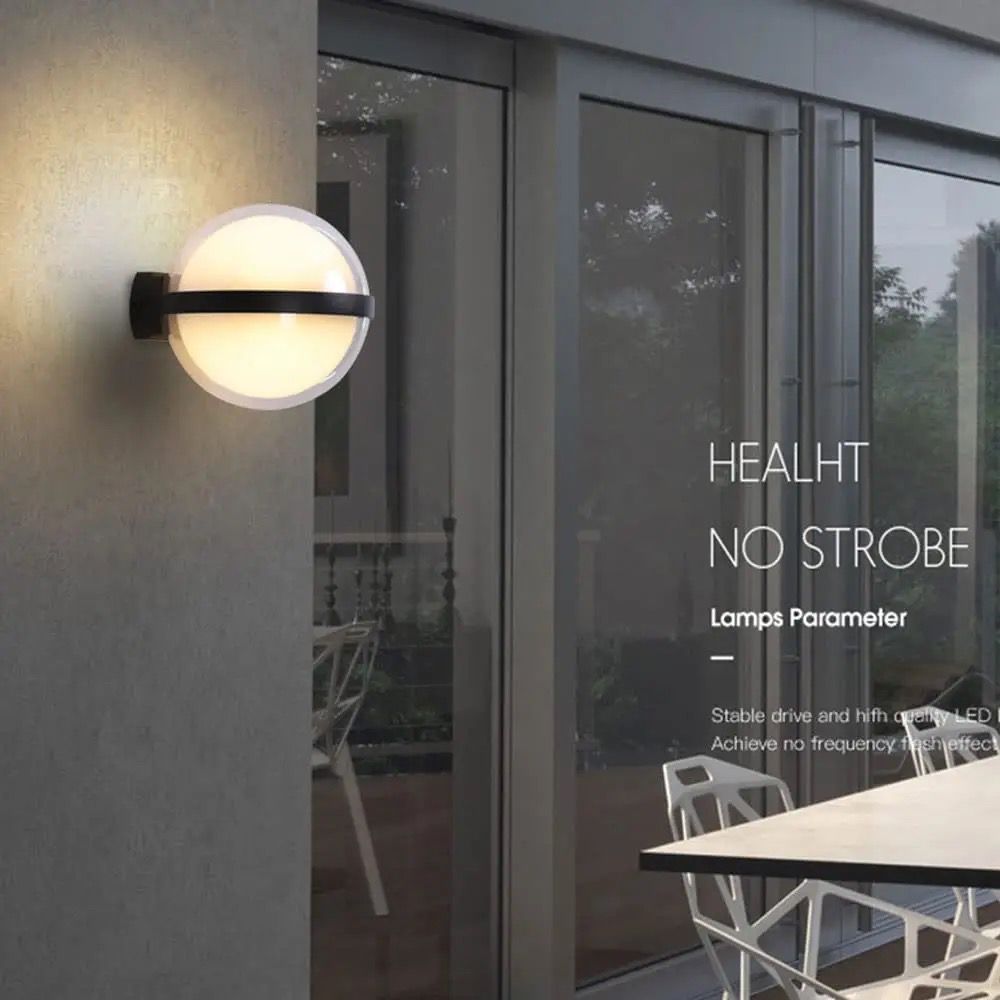 Gardens With Energy-Saving Spherical Circular Wall Lamp Alostoura lighting