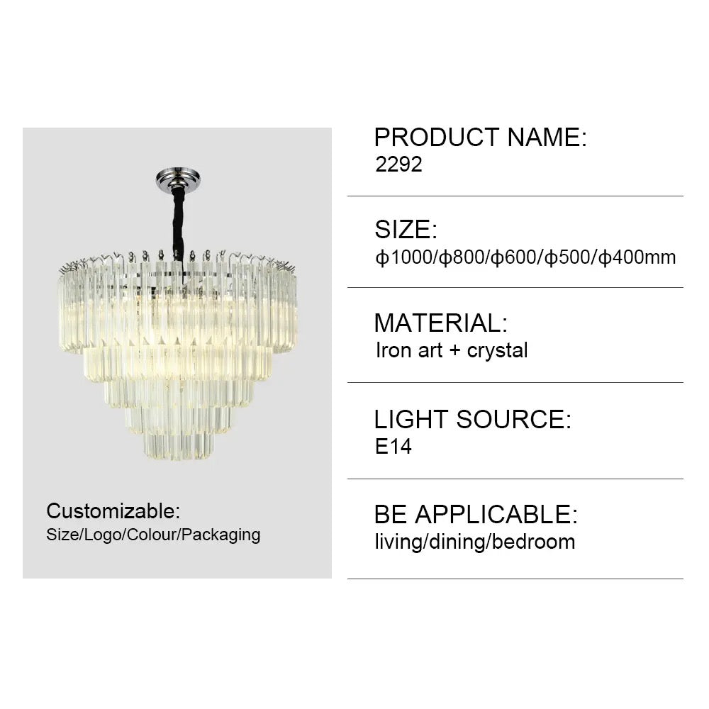 Golden Cone Chandelier Nordic Modern Household Fancy Lamp Shiny Crystal LED Light Luxury K9 Chandelier Alostoura lighting